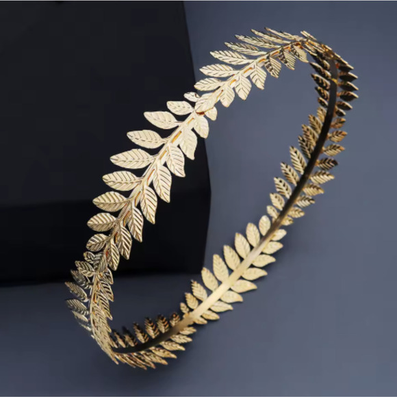Gold Laurel Leaf Crown Greek Roman Goddess Tiara Headband Costume Accessory - Picture 3 of 6